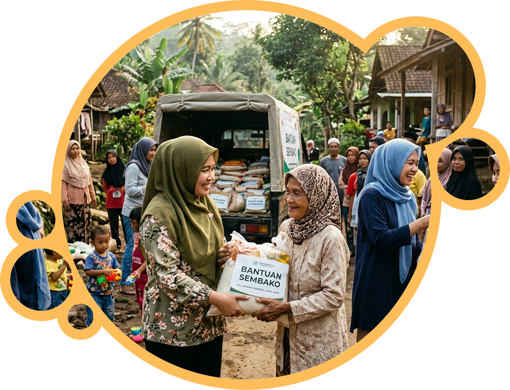 Kegiatan distribusi bantuan MuslimCare